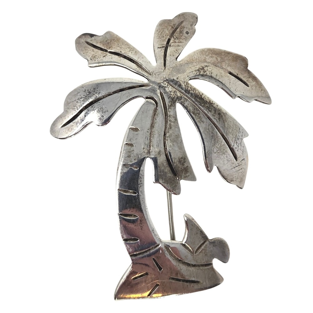 Vintage‎ TAXCO Mexico Sterling Silver 925 Palm Tree TH-75 Pin Brooch 8.9g